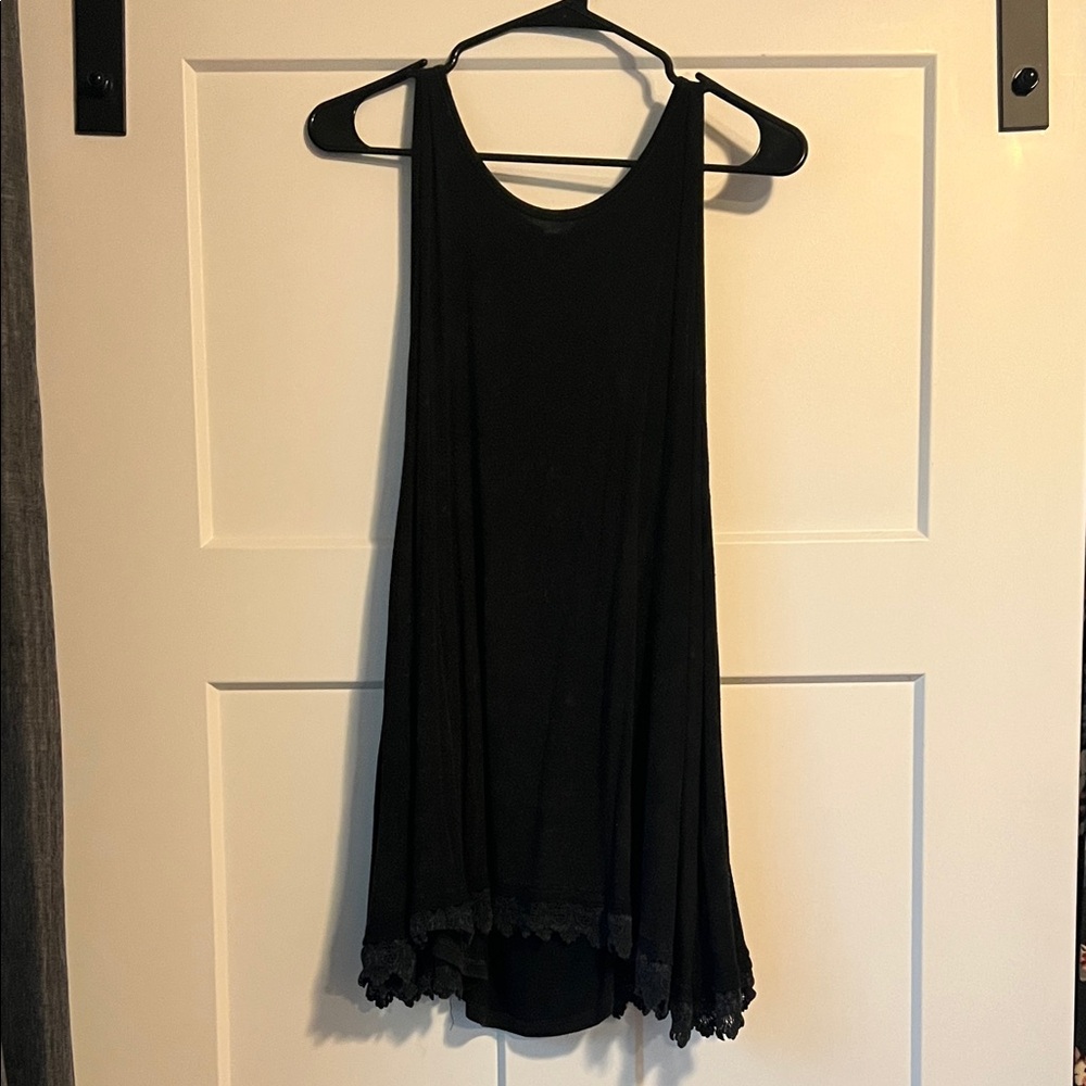 Altar'd State Black Lace Trim Tank Top
